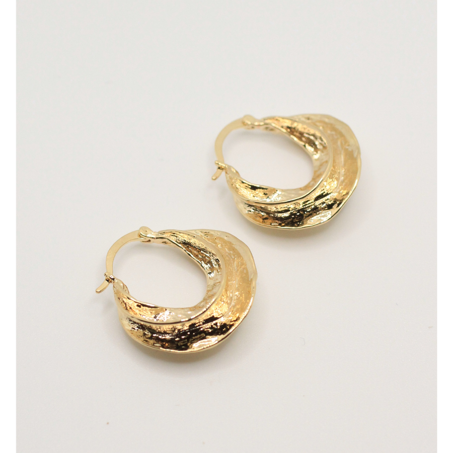 Gold plated hoop earrings medium size