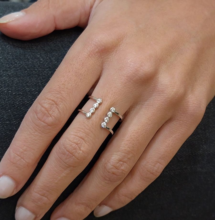 Woman wearing silver ring