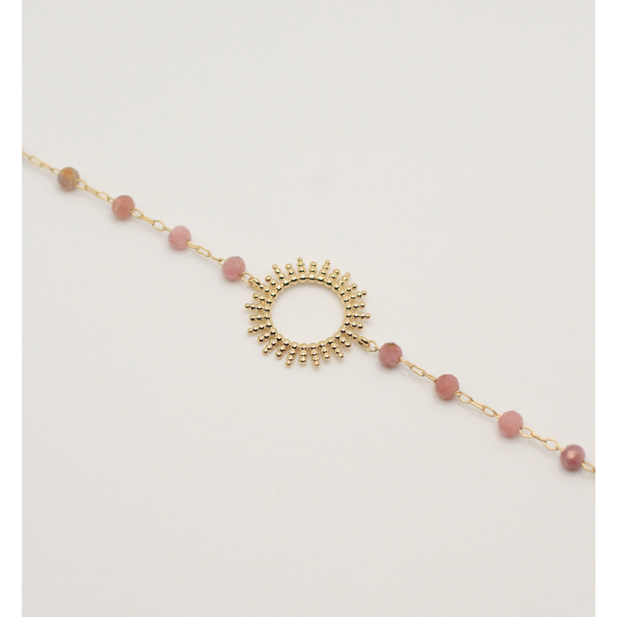 Sun design gold plated bracelet