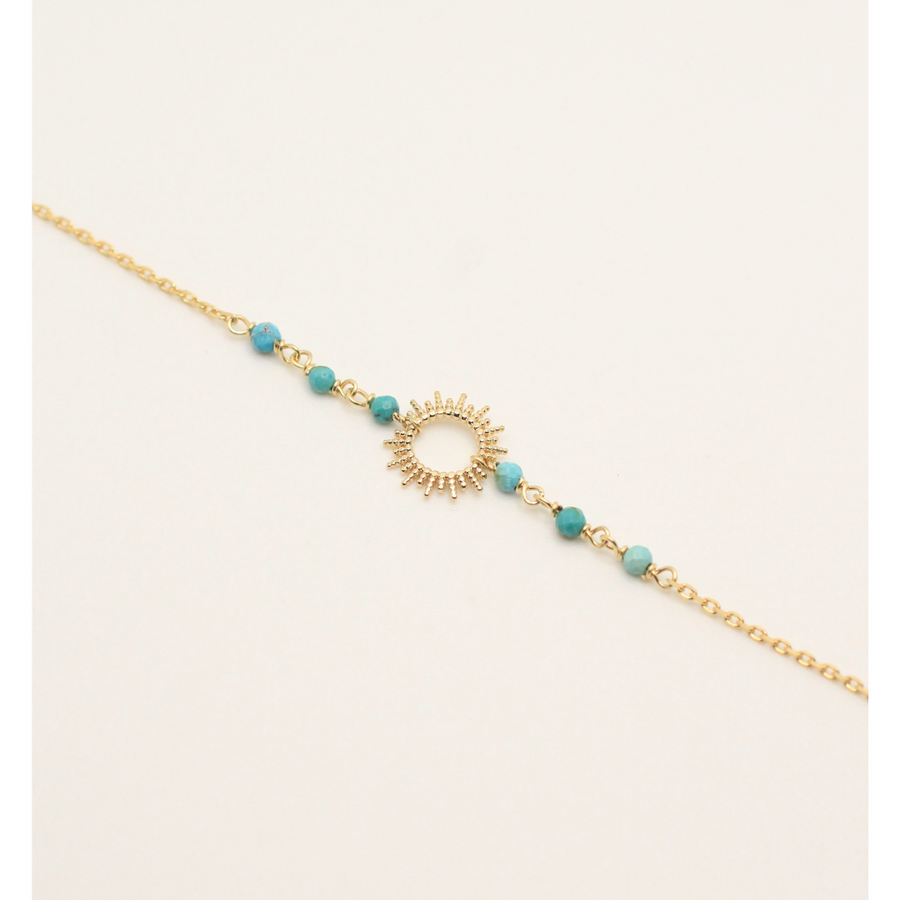 Sun design gold plated bracelet for woman