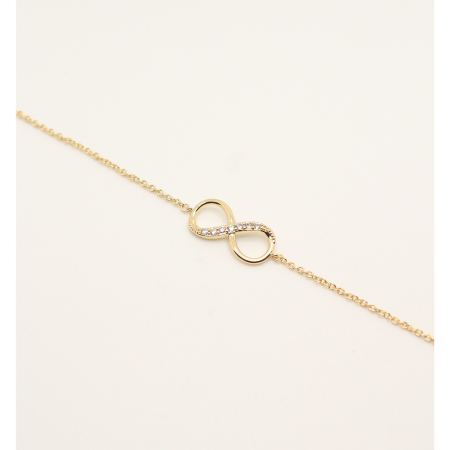 Infinity zirconia gold plated bracelet for woman