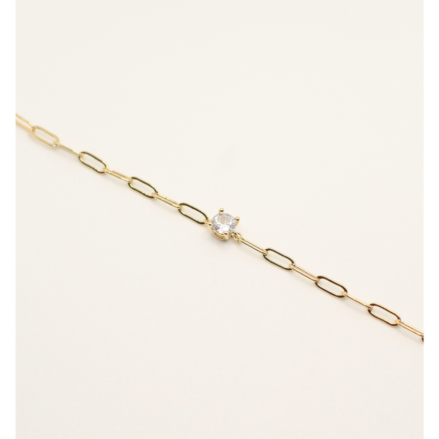 zirconia chain gold plated bracelet