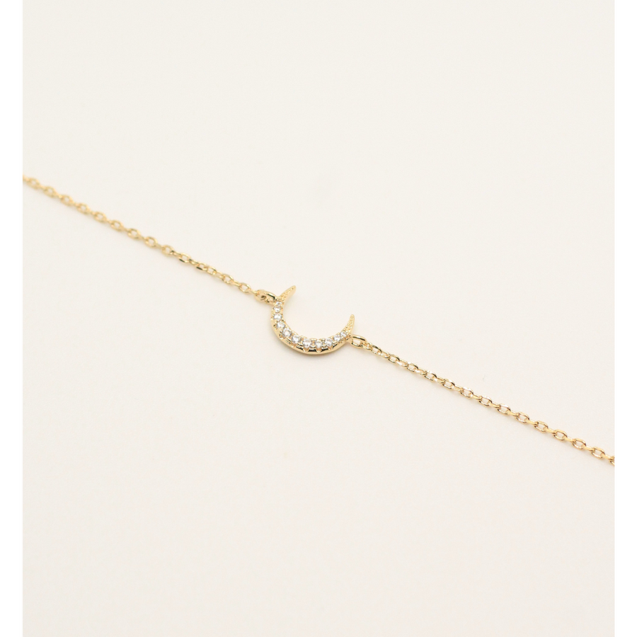 Moon with zirconia gold plated bracelet 