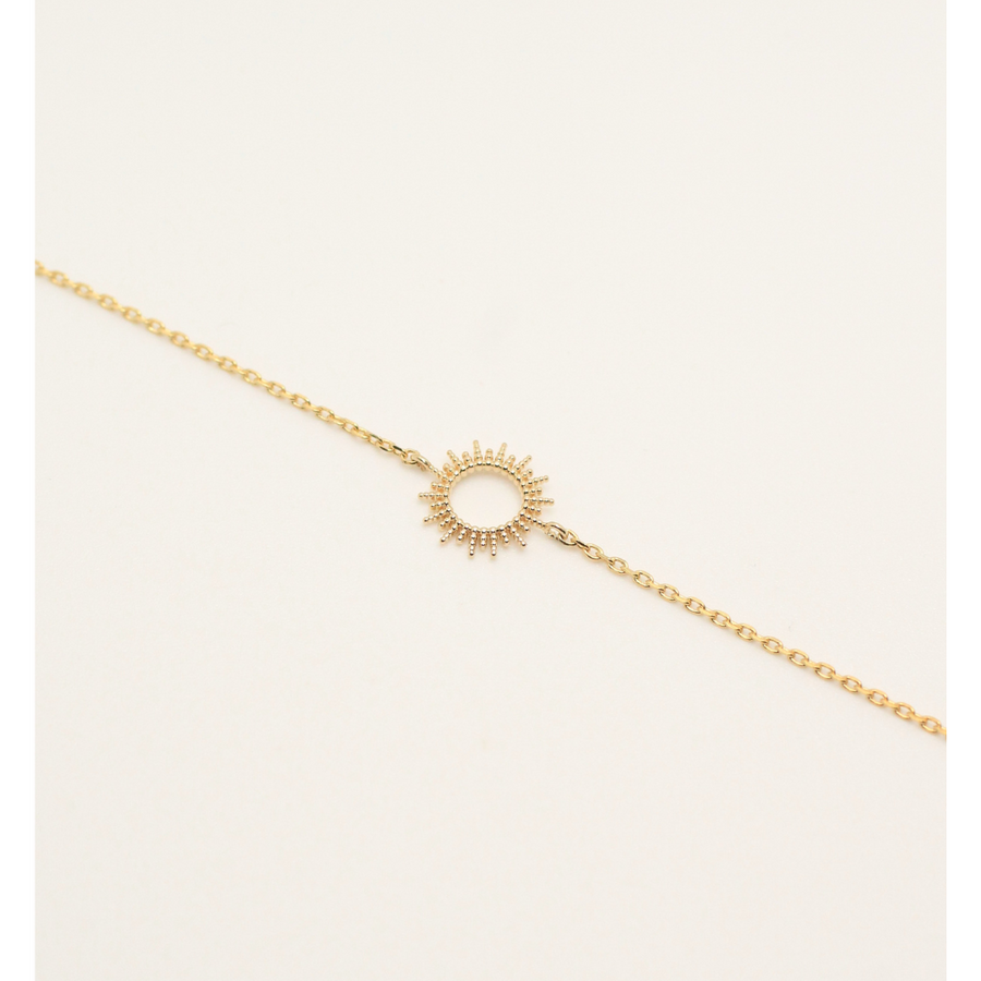 Sun design gold plated bracelet