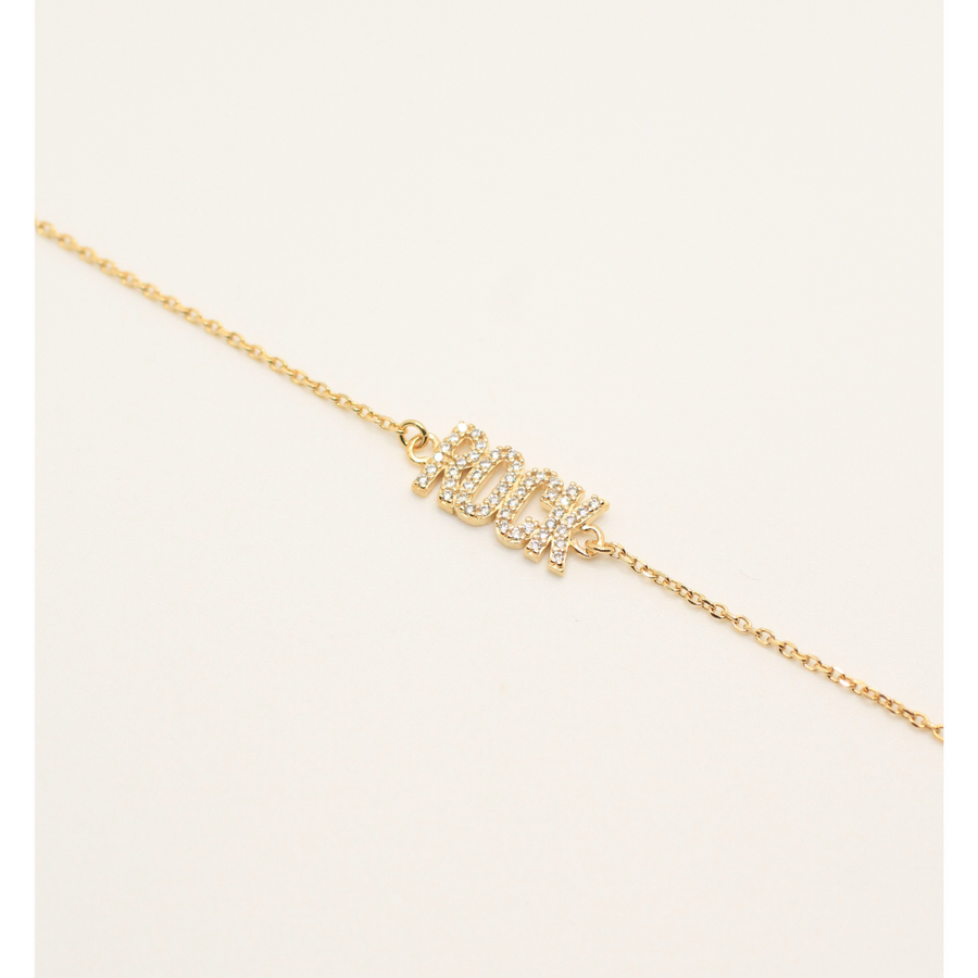 Rock design gold plated bracelet