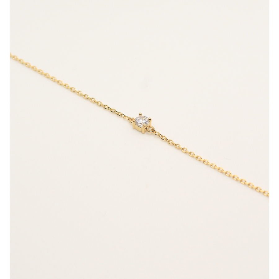 Gold plated bracelet with zirconia