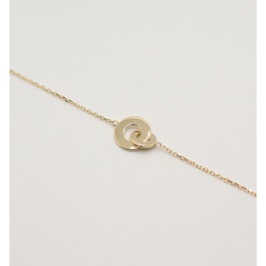 DOUBLE CIRCLE GOLD PLATED BRACELET