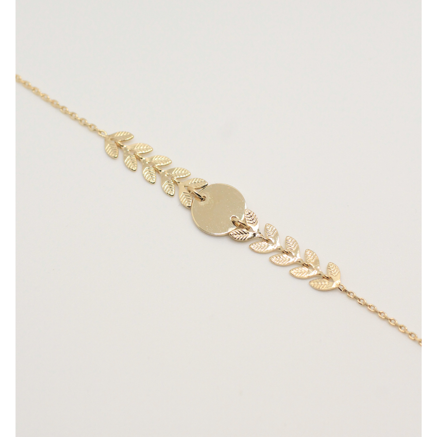 leaf design gold plated bracelet