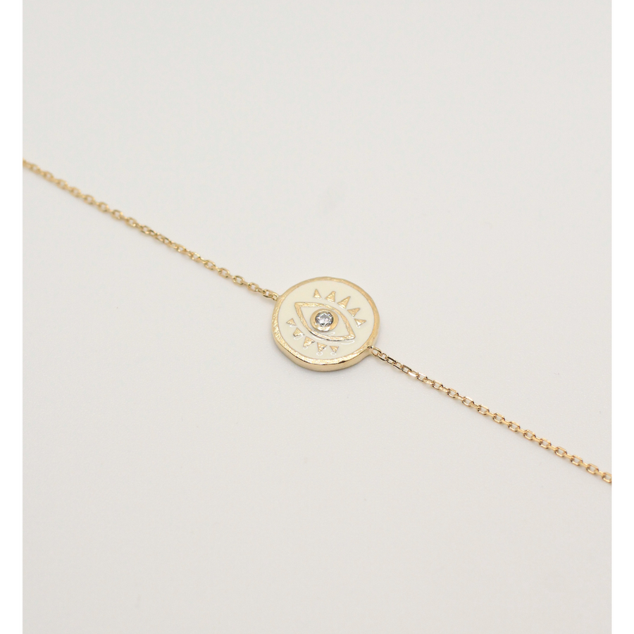 Evil eye gold plated bracelet with zirconia