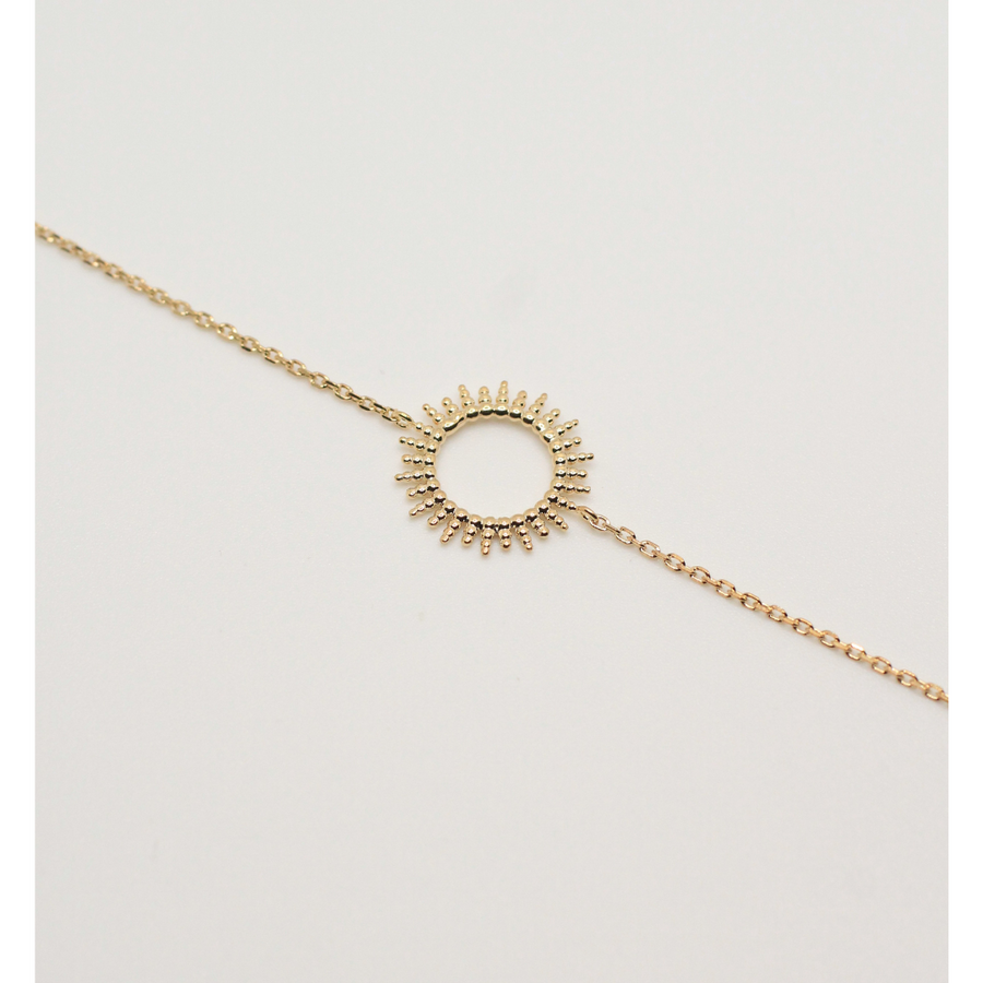 Sun design gold plated bracelet