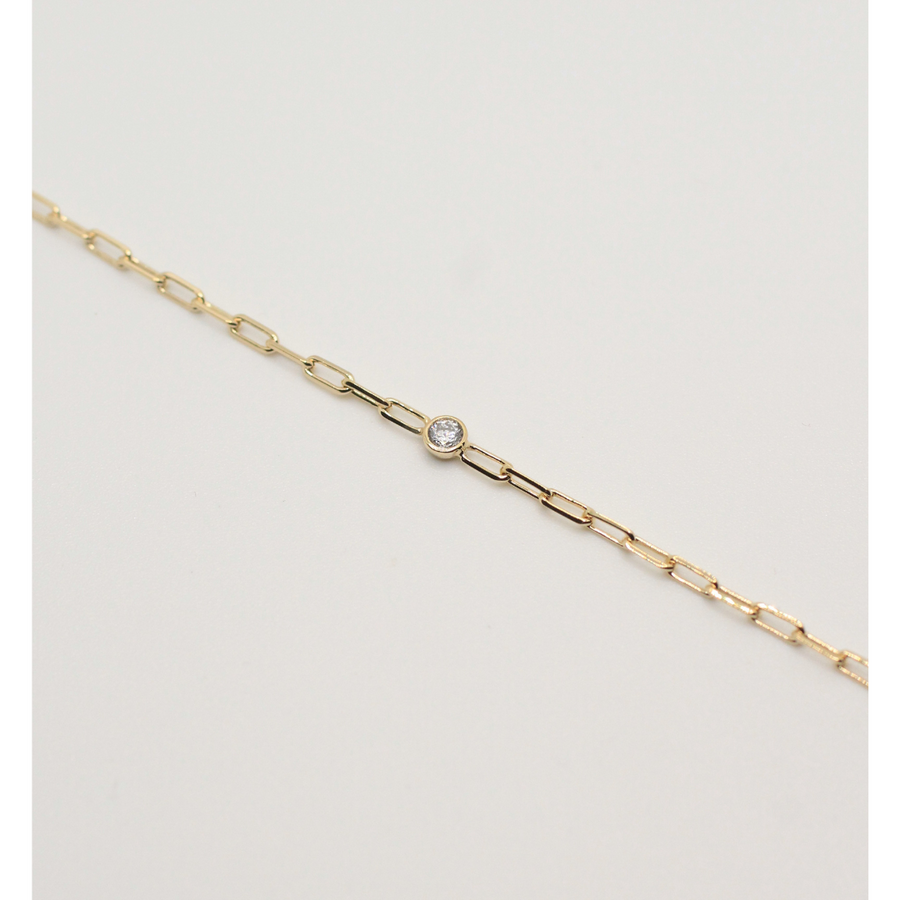 chain gold plated bracelet with zirconia