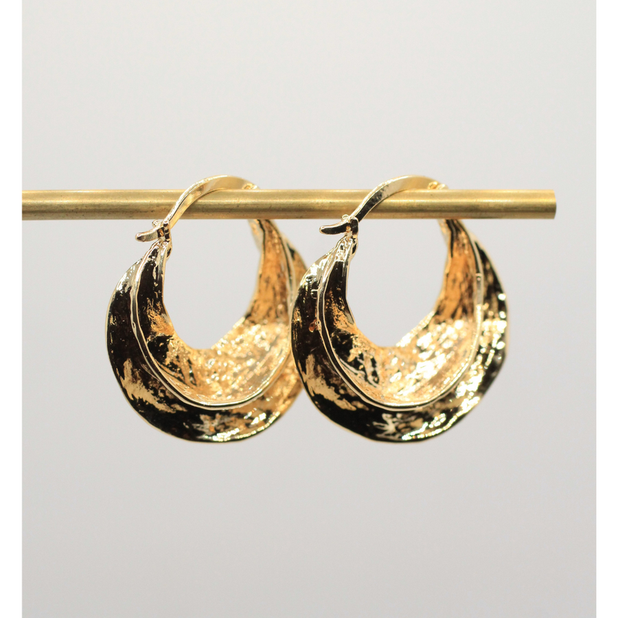 Gold plated hoop earrings medium size