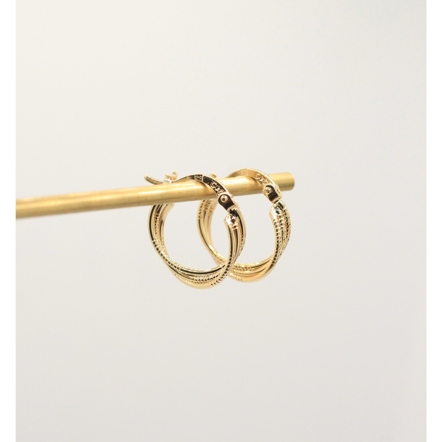 Gold plated small hoop earrings