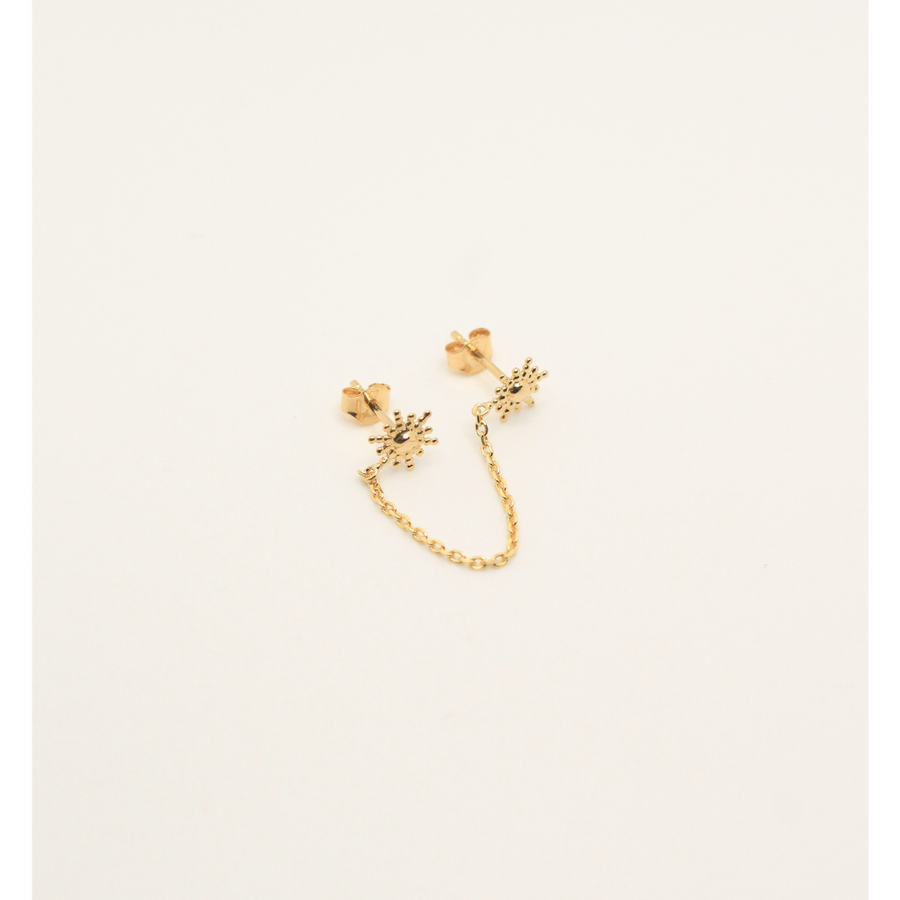 chain single gold plated earring