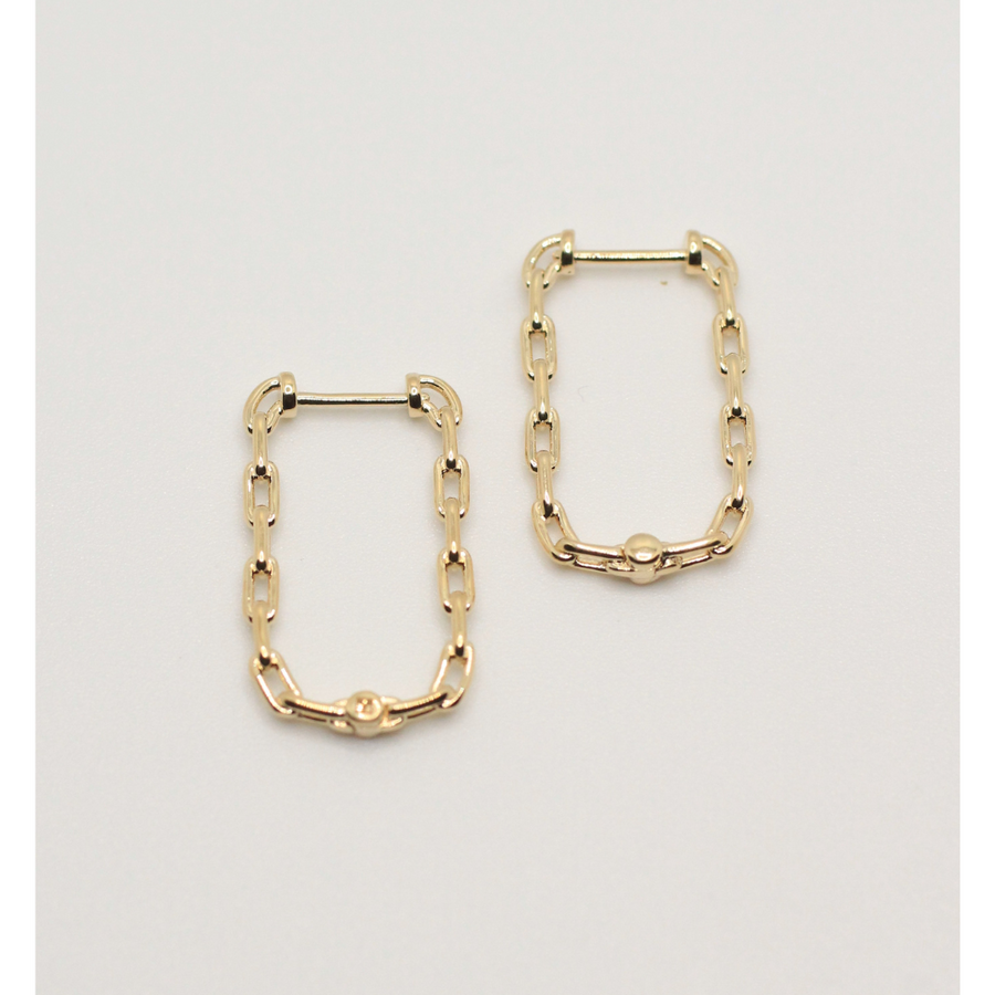 gold plated square hoops