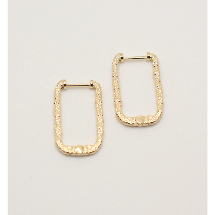 GOLD PLATED LONG SQUARE HOOPS