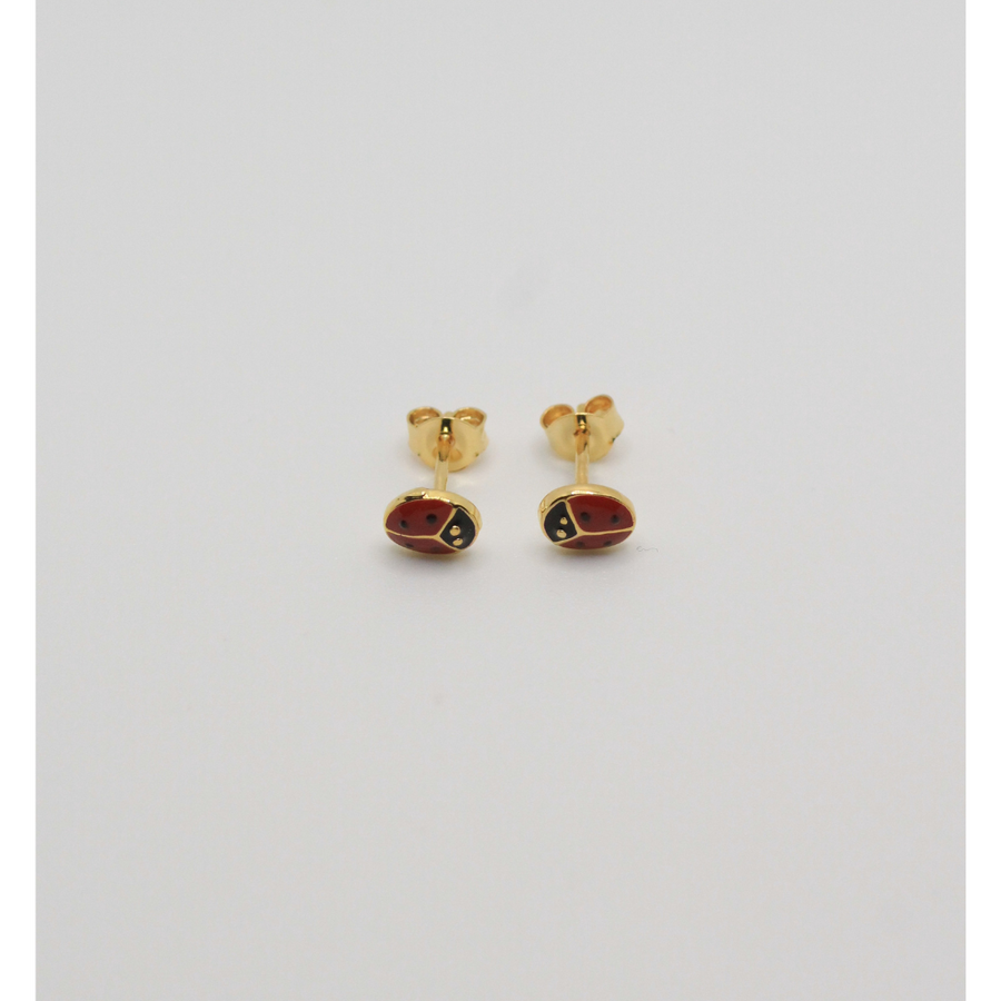 GOLD PLATED LADYBUG EARRINGS