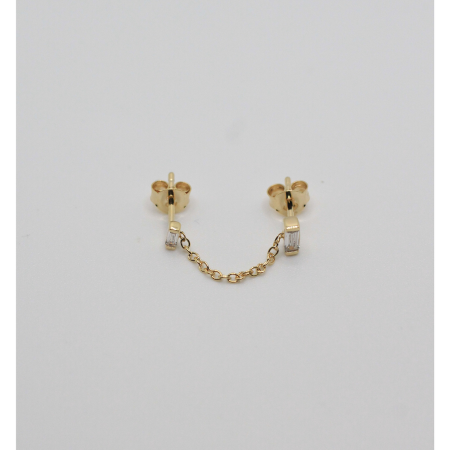 Gold plated chain single earring