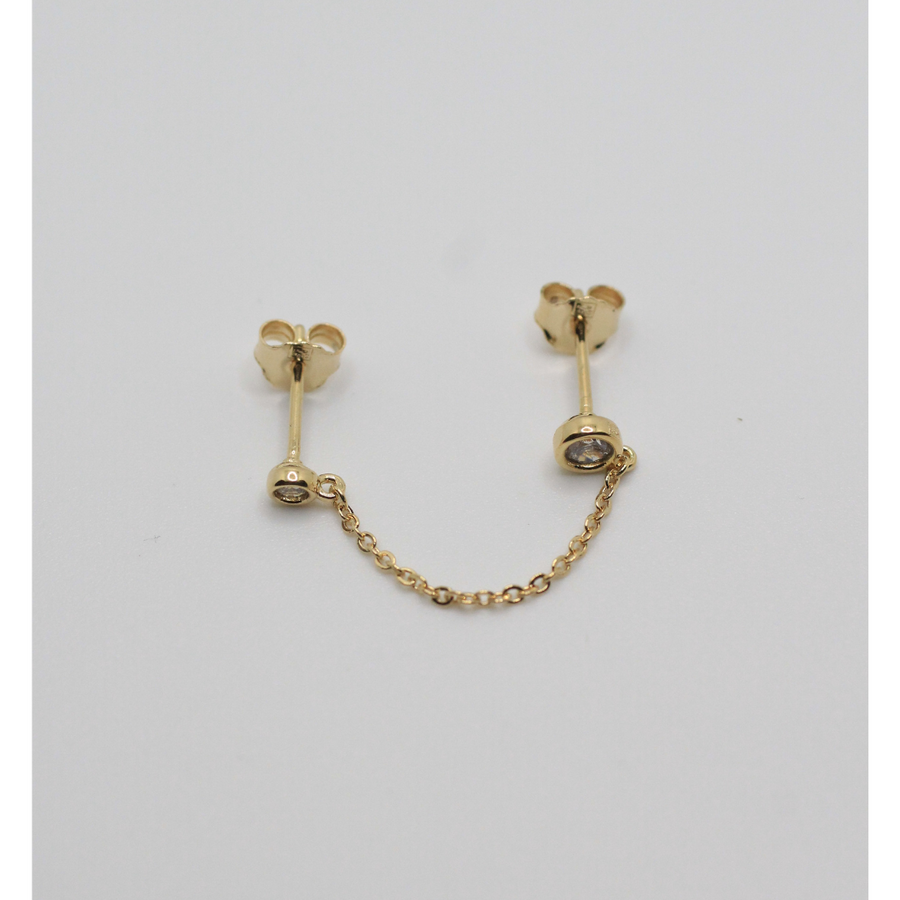 Gold plated chain earring