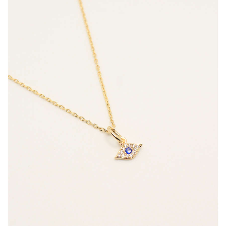 Evil eye gold plated necklace with zirconia