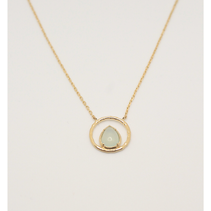 Gold plated necklace with stone