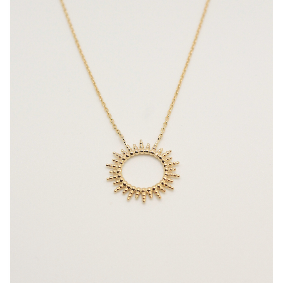 Sun design gold plated necklace