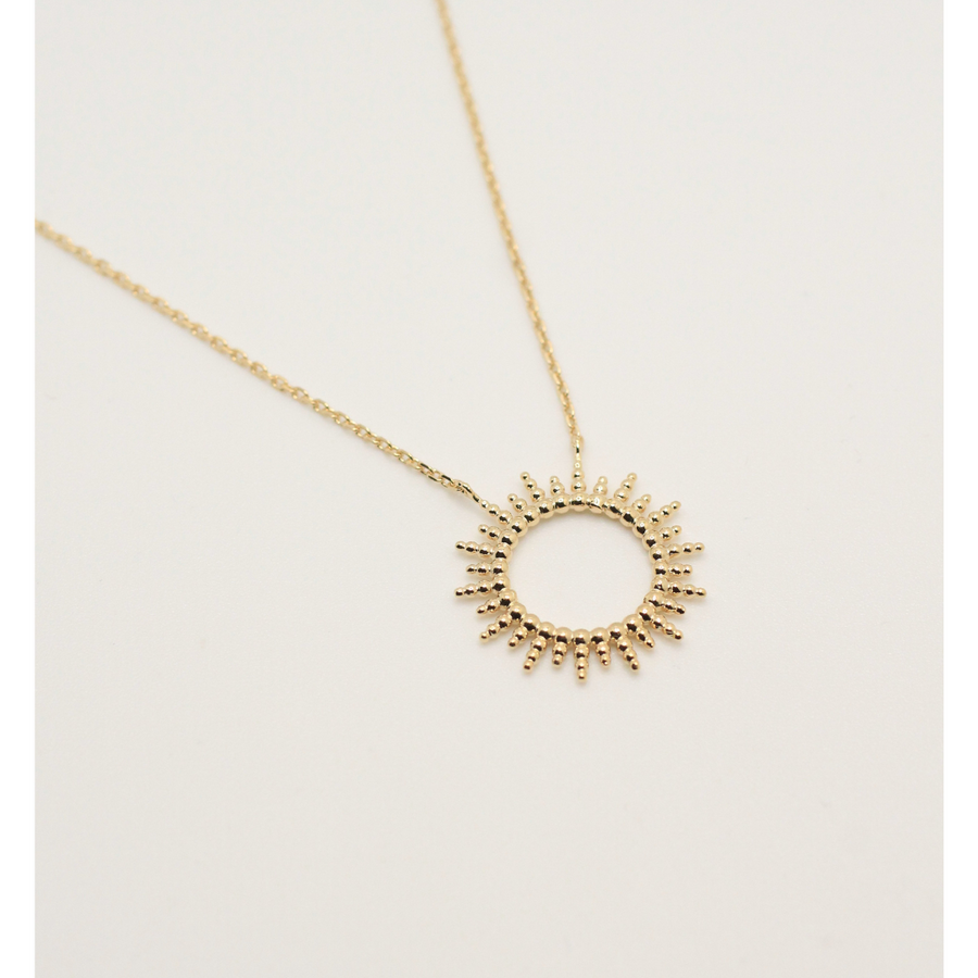 Sun design gold plated necklace