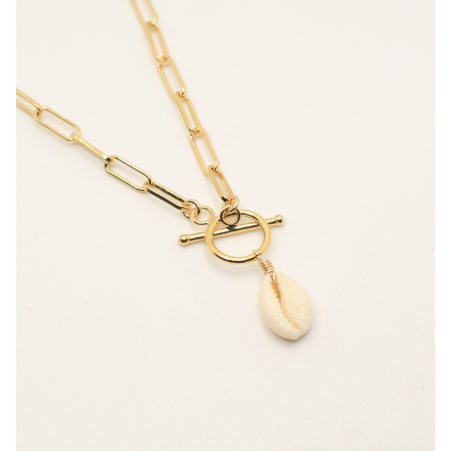 Shelf gold plated necklace