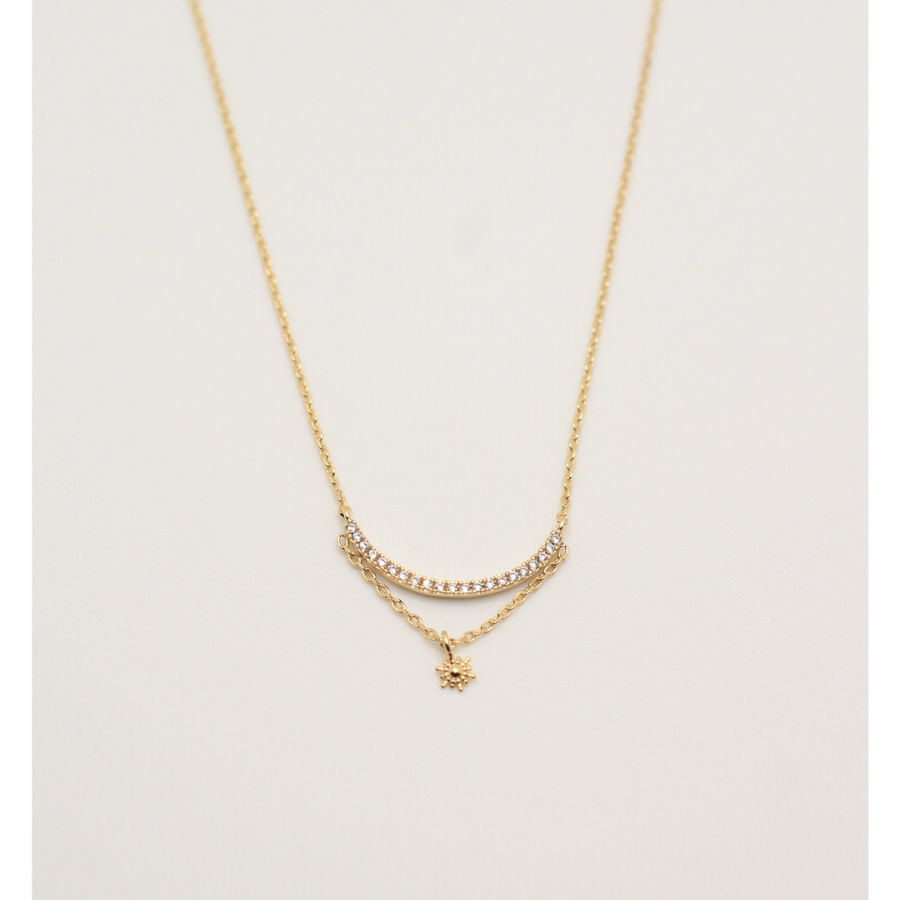 GOLD PLATED NECKLACE WITH ZIRCONIA