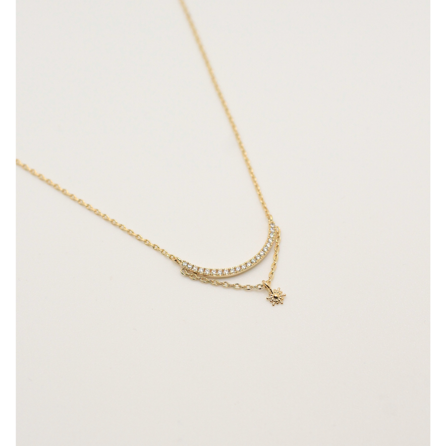 GOLD PLATED NECKLACE WITH ZIRCONIA