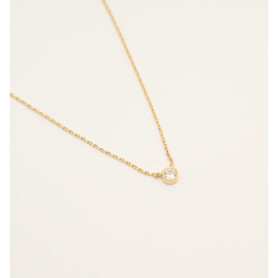 zirconia gold plated necklace