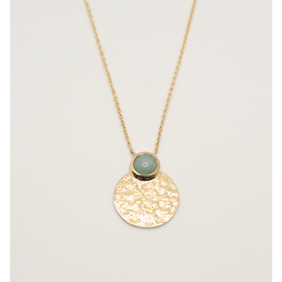 Gold plated necklace with stone