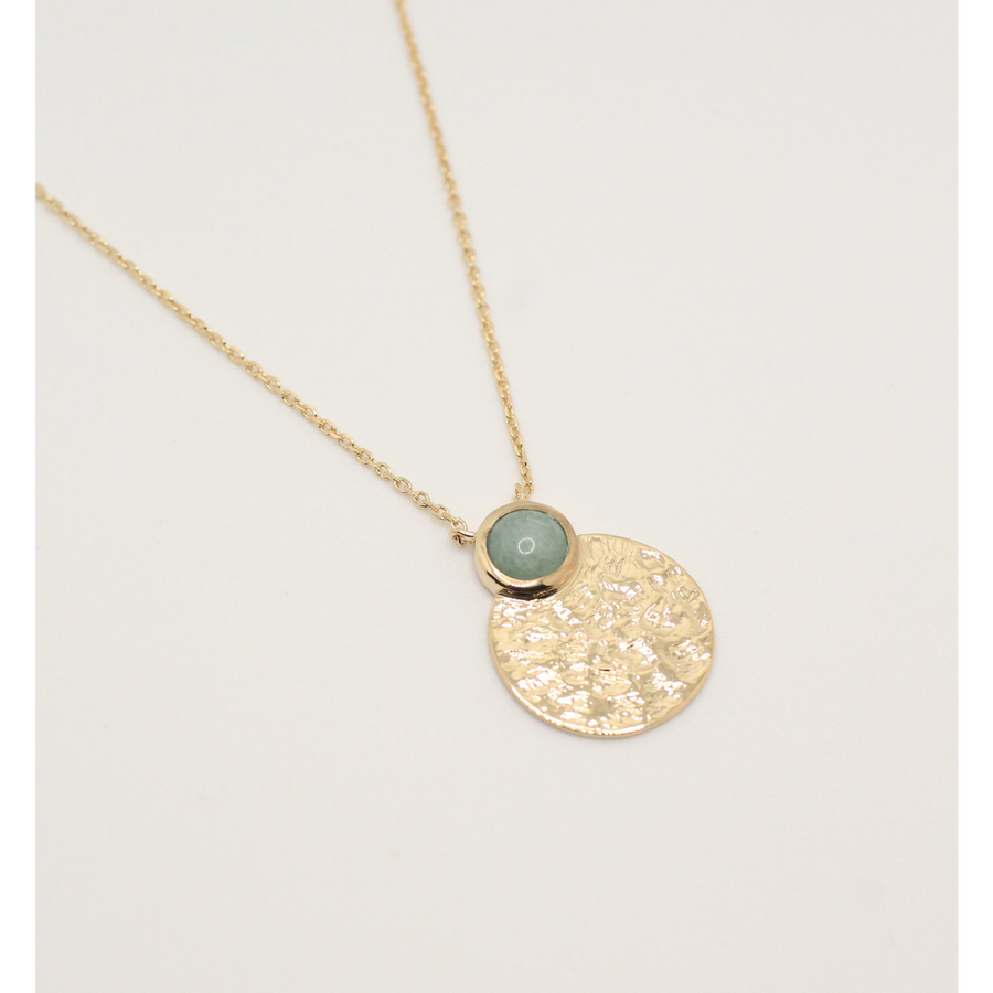 Gold plated necklace with stone