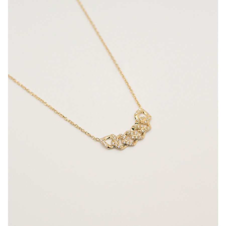 Zirconia chain gold plated necklace