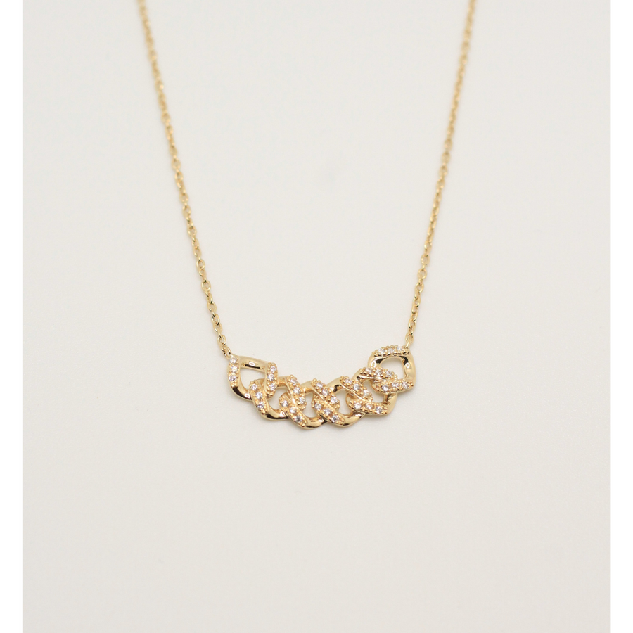 Zirconia chain gold plated necklace