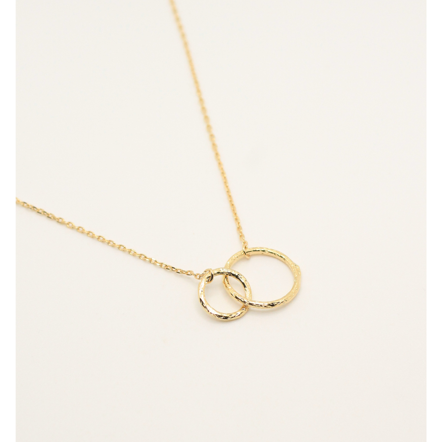 DOUBLE CIRCLE GOLD PLATED NECKLACE