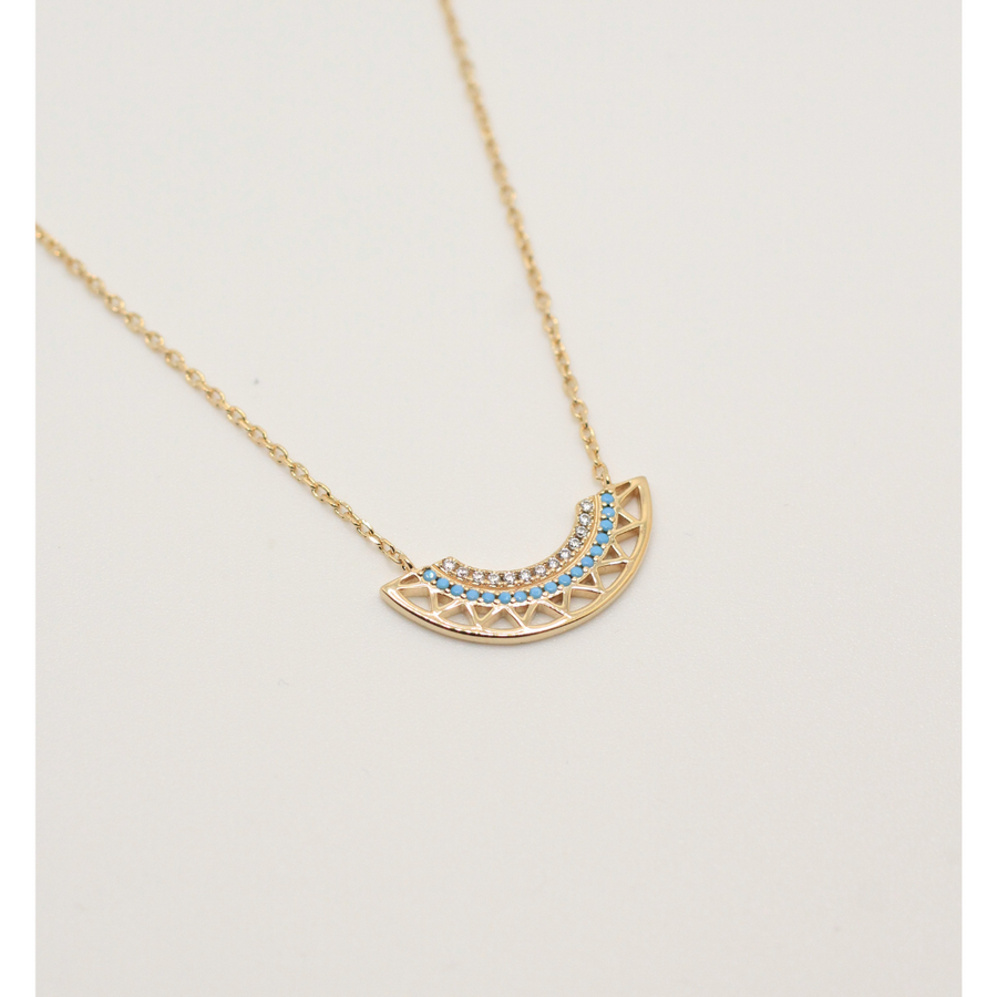 gold plated necklace with zirconia