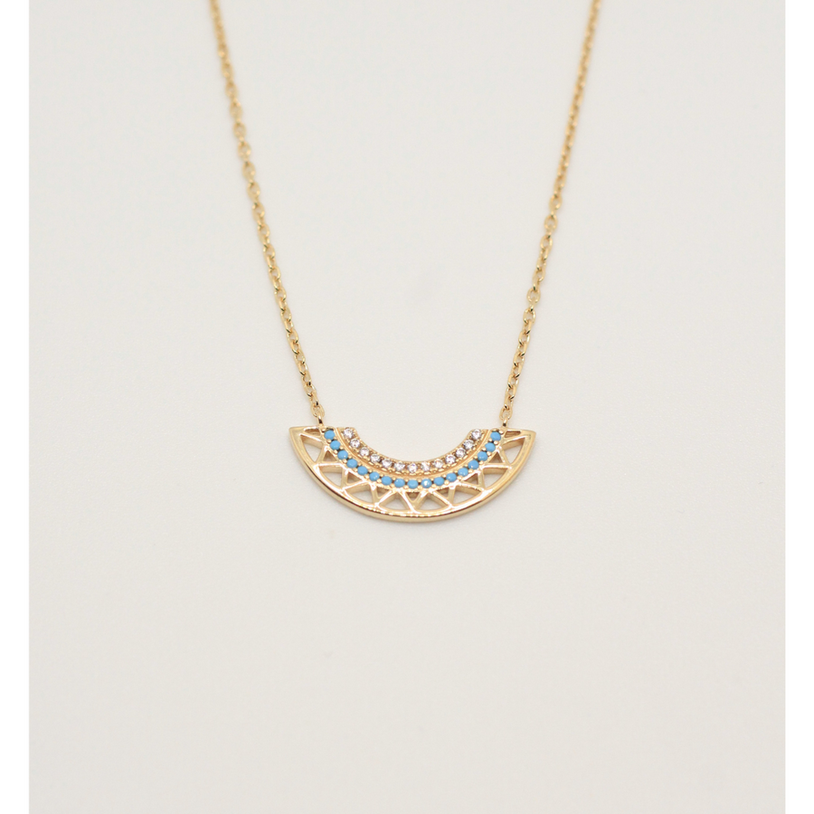 gold plated necklace with zirconia