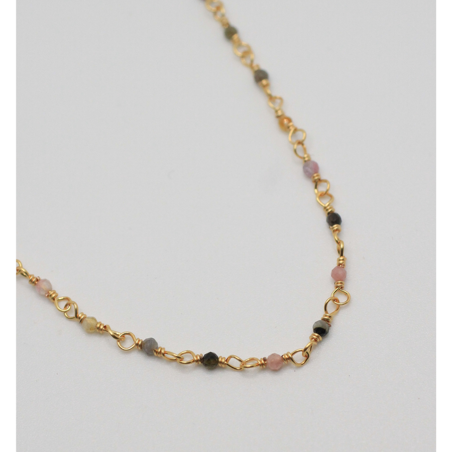 stainless steel gemstone necklace