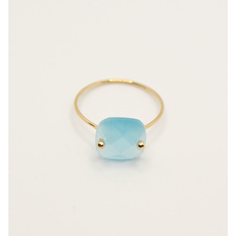 TEINTED GLASS GOLD RING