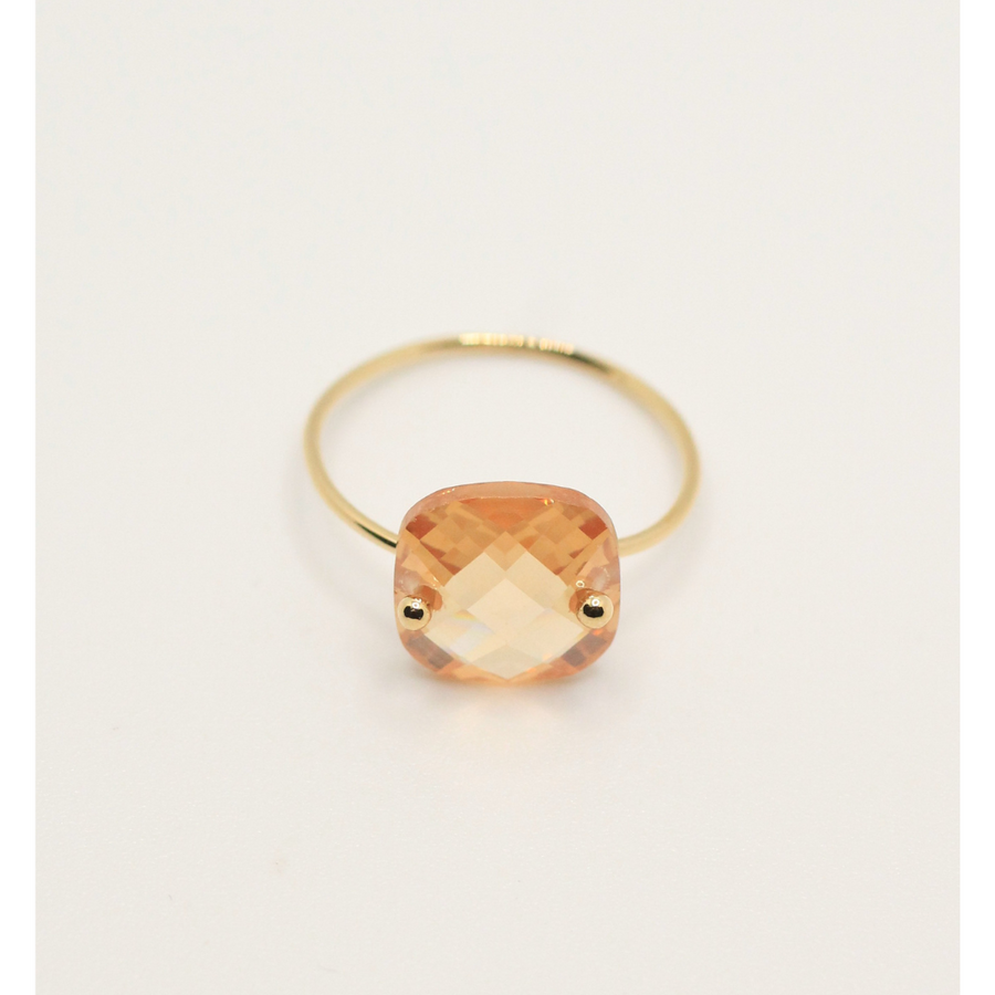 gold plated tinted glass ring