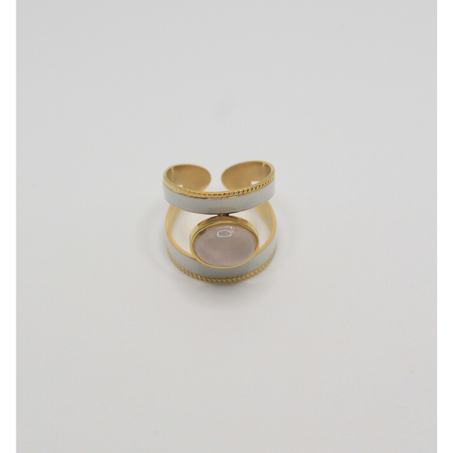 Stainless steel ring with stone