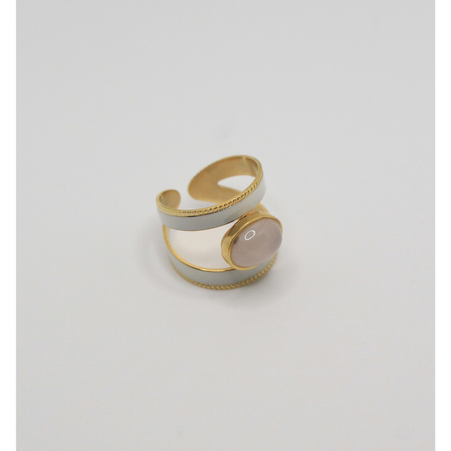 Stainless steel ring with stone