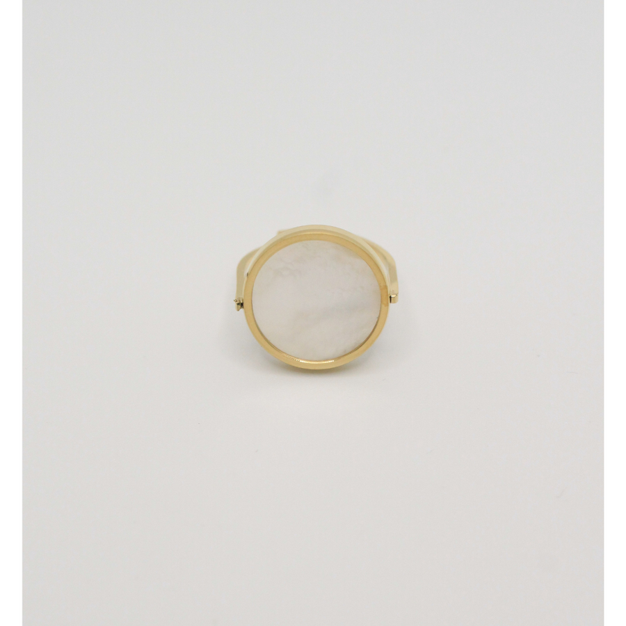 stainless steel ring with natural stone